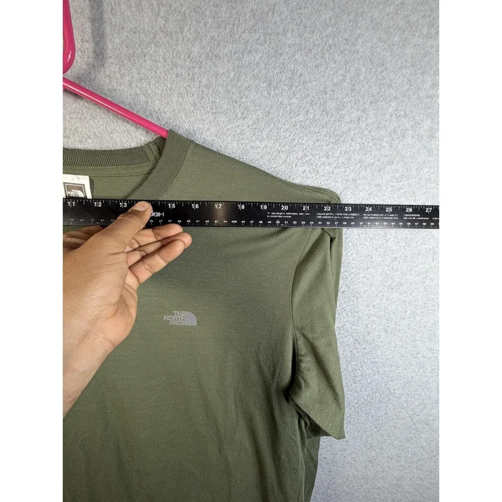 The North Face Shirt Mens XL Green Long Sleeve Crewneck Logo Tee Top Casual